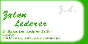 zalan lederer business card
